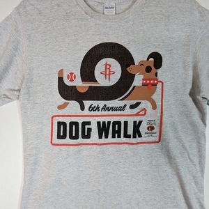 Houston Rockets Texas Dog Walking Charity Tshirt Unisex M Gray Rare Tito's Vodka